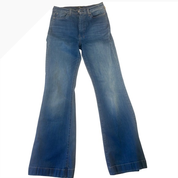 7 For All Mankind Ultra High Rise Dojo Flare Jeans Medium Wash Size W29 L33
